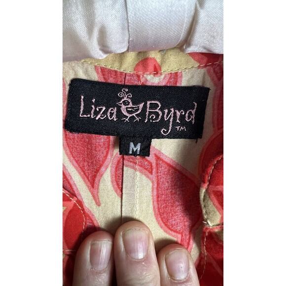 Liza Byrd Womens Mandarin Collar Colorful Button Up Cotton Tunic Top Size M - Picture 6 of 9